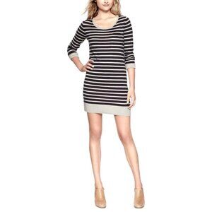 GAP Navy & Gray Striped Merino Wool Blend Mini Sweater Dress Size Small
